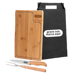 Conjunto churrasco em bambu / inox Texas