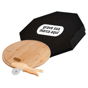 Conjunto para pizza em bambu - 3 peças