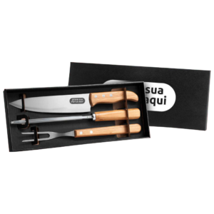 Kit com faca 8" chaira e garfo