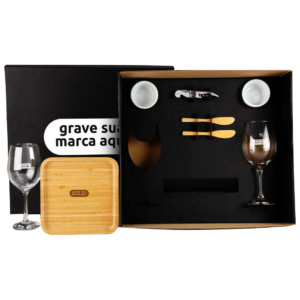 Kit petisco / vinho 8 peças