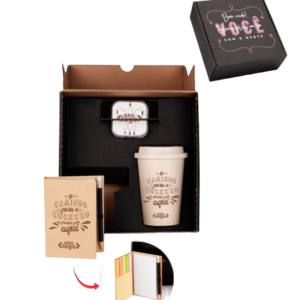 Kit Copo, Bloco De Anotações E Fone - 3 Pçs KT-90217