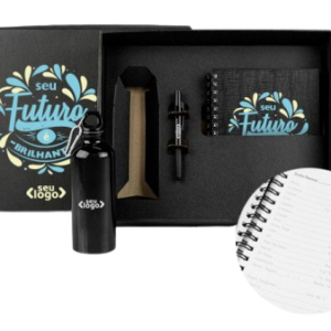Kit Com Squeeze, Caneta E Caderno - 3 Pçs KT-9041S